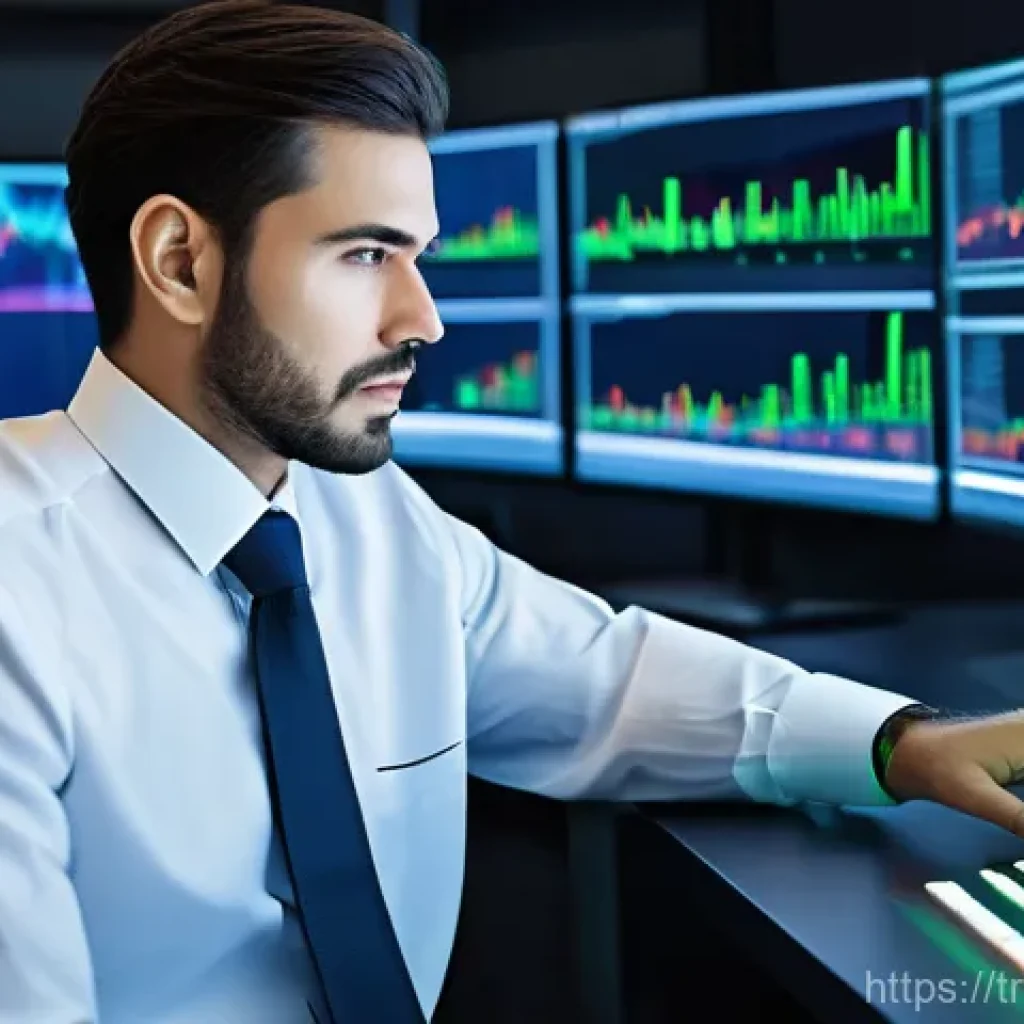 웹어셈블리로 만든 금융 거래 플랫폼 - **Prompt:** A dynamic, high-tech trading room with a focused, diverse professional (age 30s-40s) int...