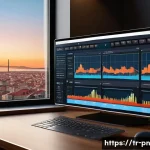 웹어셈블리를 활용한 머신 비전 시스템 - A detailed, realistic illustration of a modern web browser interface displaying a high-performance i...